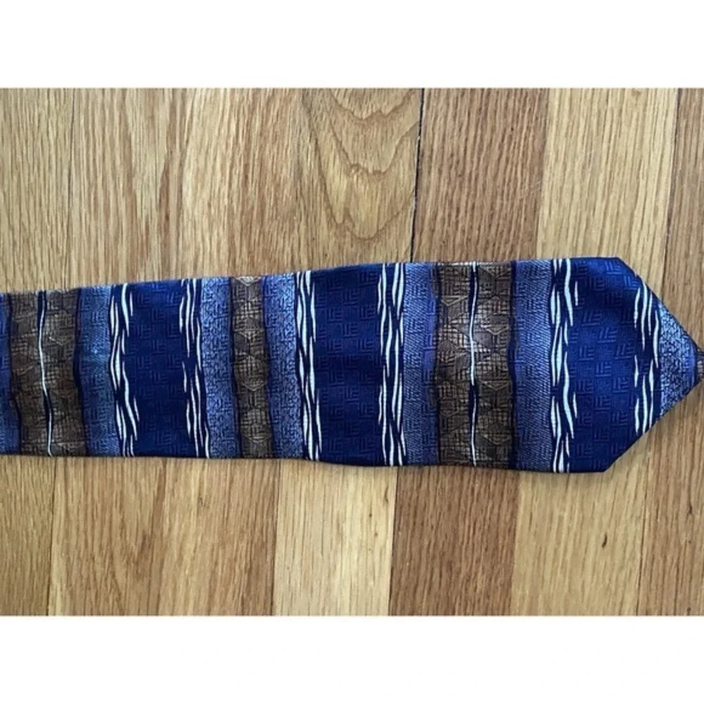 Chez Roffe New York Silk Tie‎ Blue Brown 3647